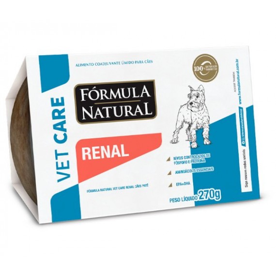 Ração Úmida Vet Care Fórmula Natural Renal para Cães com Doença Renal Crônica- 270 g