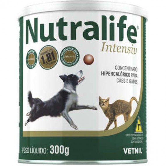 Suplemento Vitamínico Nutralife Intensiv Hipercalórico para Cães e Gatos da Vetnil - 300g