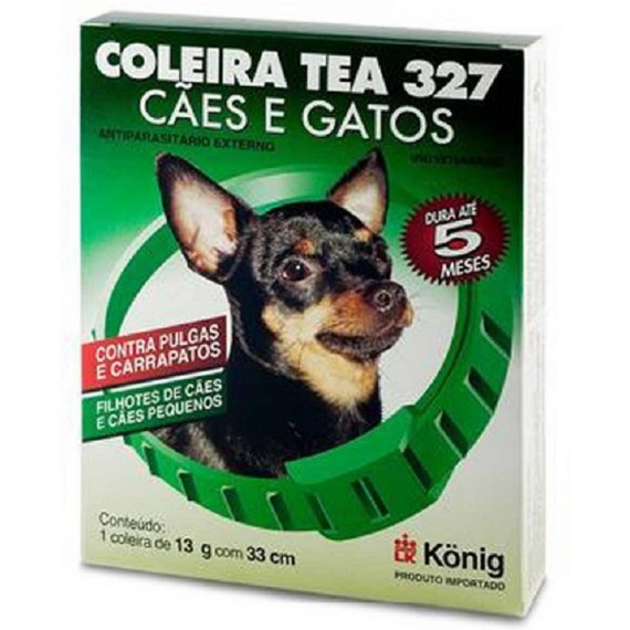 Coleira Antipulgas Tea para Cães Filhotes e Pequenos da Konig - 33 cm