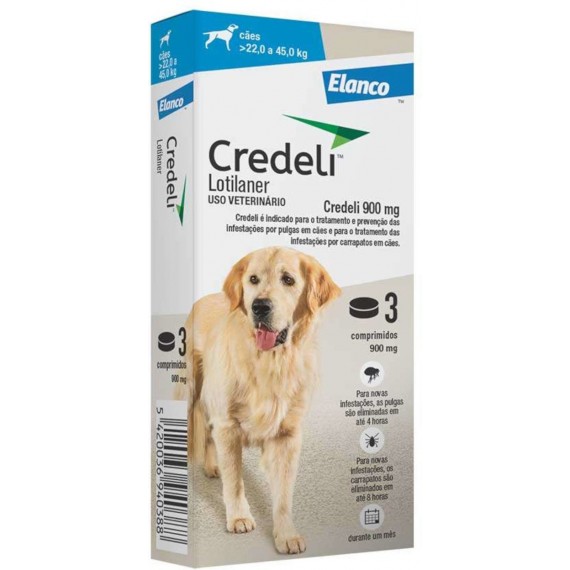 Antipulgas e Carrapatos Credeli para Cães - 22 a 45 Kg - Comprimido