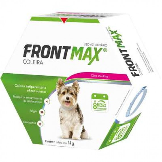 Coleira Antiparasitária Frontmax da Vetoquinol para Cães Até 4 Kg