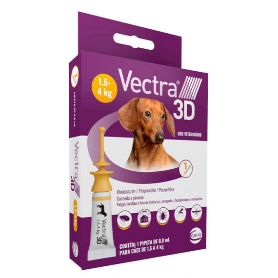 Antipulgas Vectra para Cães de 1,5 a 4 Kg da Ceva - Pipeta