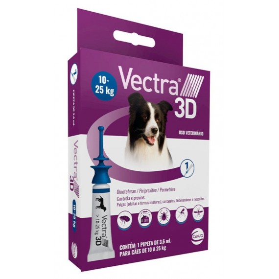 Antipulgas Vectra para Cães de 10 a 25 Kg da Ceva - Pipeta