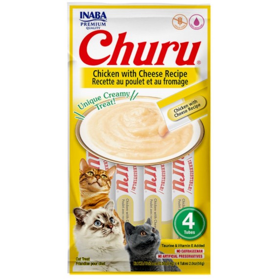 Petisco Churu Galinha e Queijo para Gatos - 56g