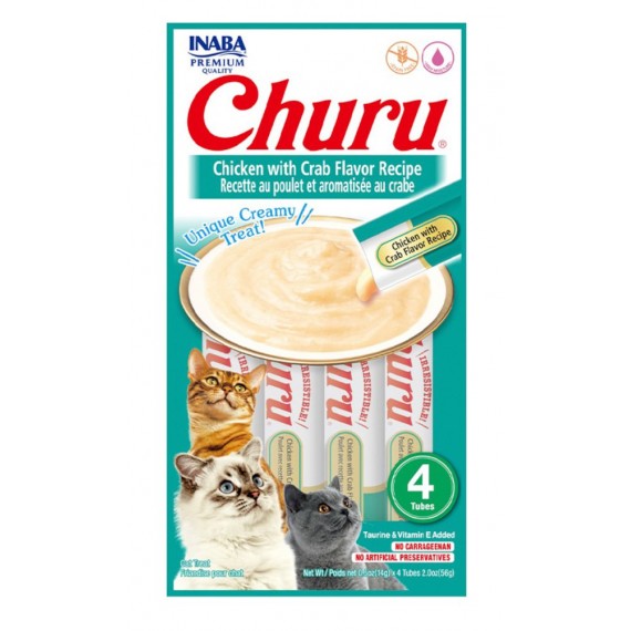 Petisco Churu Galinha com Caranguejo para Gatos - 56g