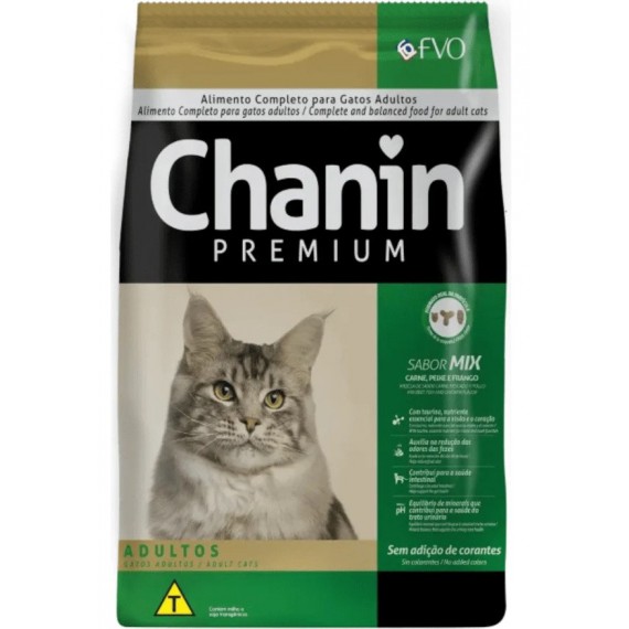 Ração Premium Chanin Gatos Adultos Mix de Sabores 