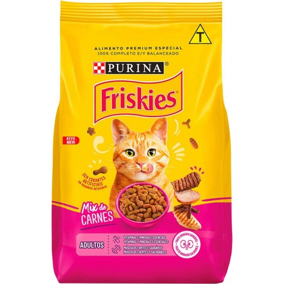 Ração Nestlé Purina Friskies para Gatos Adultos Mix de Carne - 3Kg