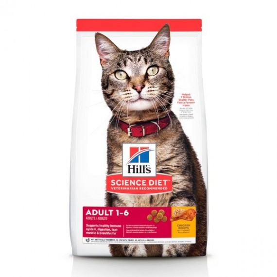 Ração Hill's Science Diet para Gatos Adultos de 1 a 6 Anos Sabor Frango