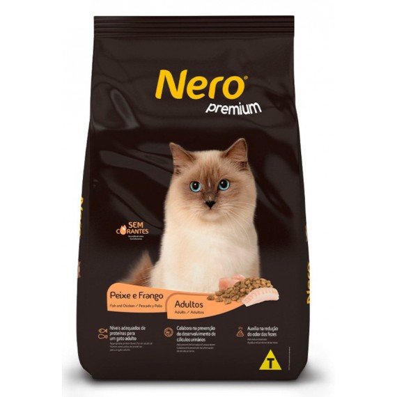 Ração Total Nero Premium para Gatos Adultos Sabor Peixe e Frango - 10 Kg