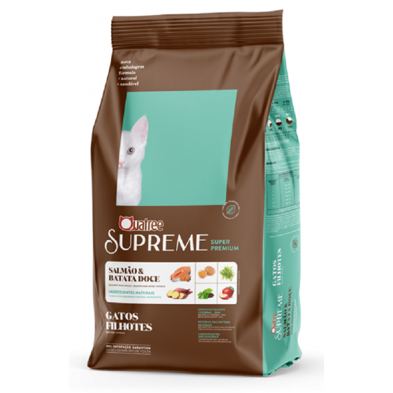 Ração Quatree Supreme Super Premium  para Gatos Filhotes sabor Salmão e Batata Doce 