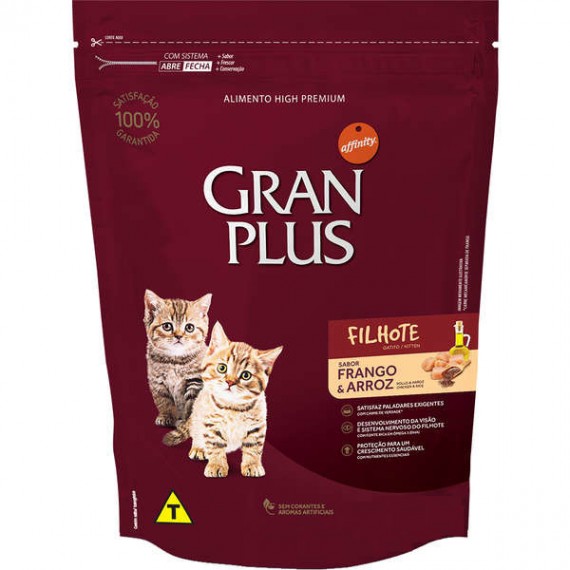 Ração Granplus High Premium Sabor Frango e Arroz para Gatos Filhote