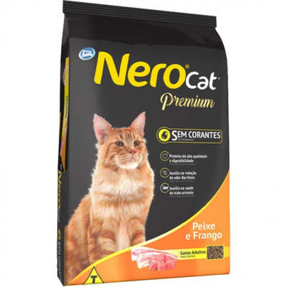 Ração Total Nero Cat Premium Sabor Peixe e Frango para Gatos Adultos - 20 Kg