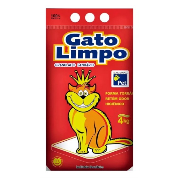 Granulado Sanitário Gato Limpo para Gatos - 4Kg